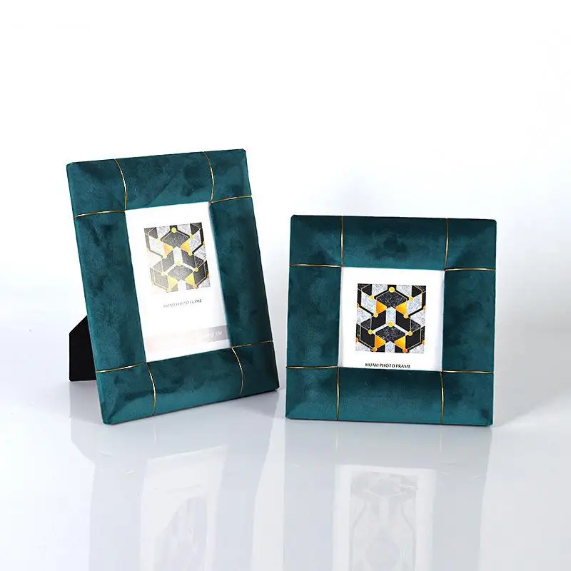 4/6 Inch Modern Design Flannel Photo Frames Minimalist Gilded Picture Frame Bedroom Bedside Wedding Anniversary