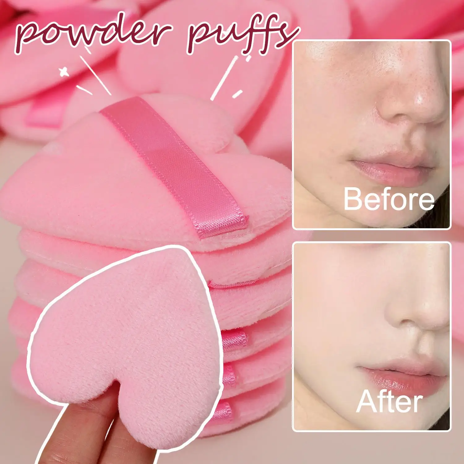 พัฟแป้งสามเหลี่ยม 10 ชิ้น/ชุด อุปกรณ์แต่งหน้าเนื้อนุ่ม พัฟฟองน้ำเนียนนุ่มสำหรับแป้งฝุ่น พัฟกำมะหยี่แบบใช้ซ้ำได้ ฟองน้ำแต่งหน้าสำหรับเครื่องสำอาง