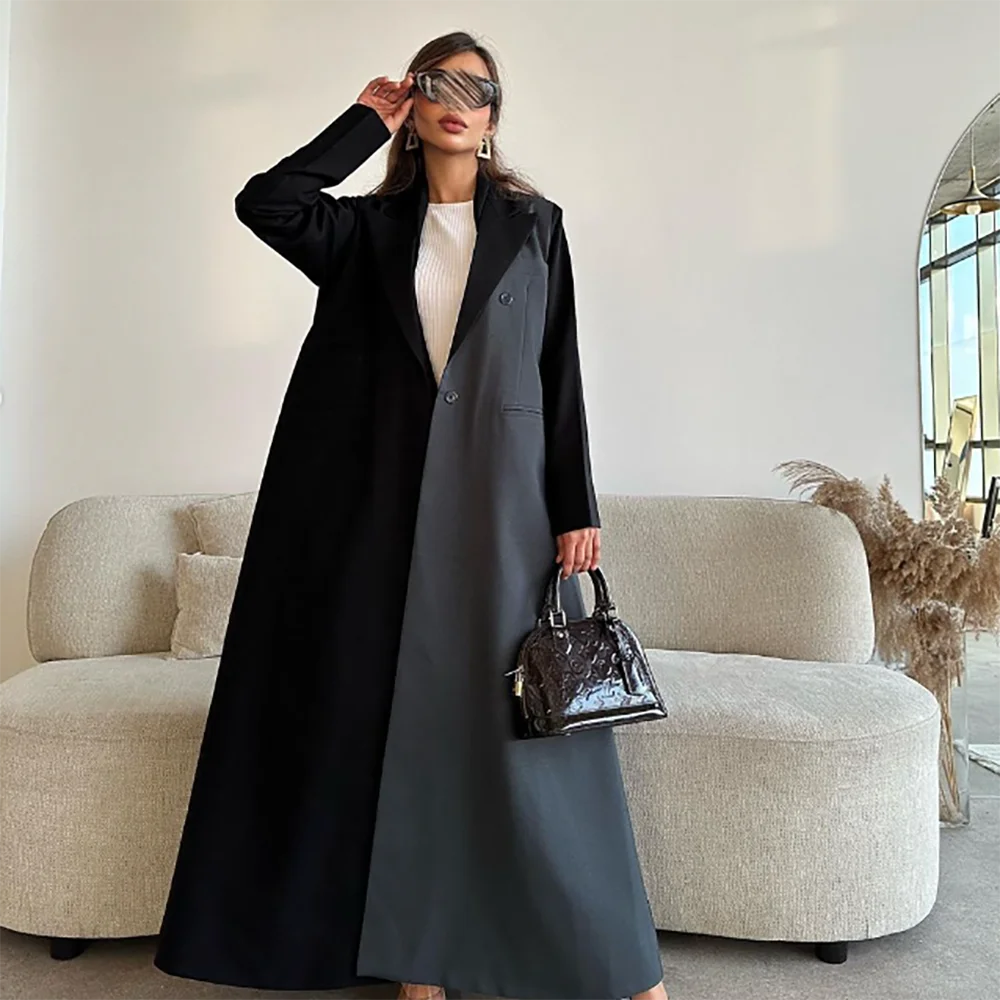 Comfortable Fashion Patchwork Women Abaya Muslim Robe Loose Female Blazer New Lady Jacket One Piece فساتين إسلامية