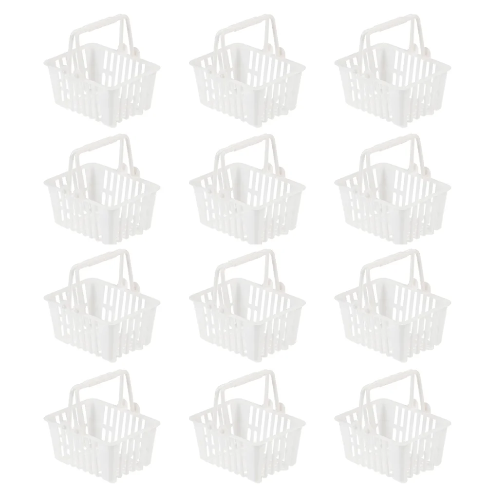 12 Pcs Mini Shopping Basket Candy Toys Miniature Tote Plastic Baskets Small Simulation Baby Children’s