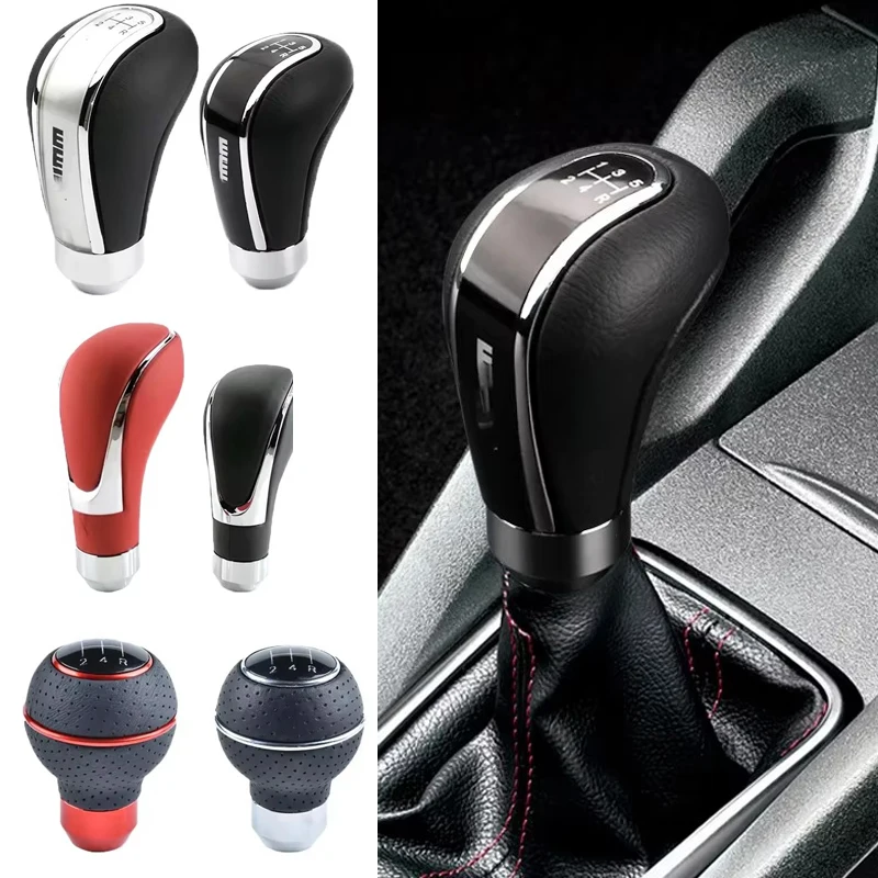 

PU leather General Motors shift knob gear lever 5-speed manual transmission automatic transmission lever black red