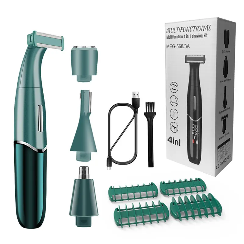 4 in 1 aree intime taglio di capelli rasoio donna linea Bikini sfere di rasoio sensibili uova peli pubici rasatura Trimmer viso barba Clipper