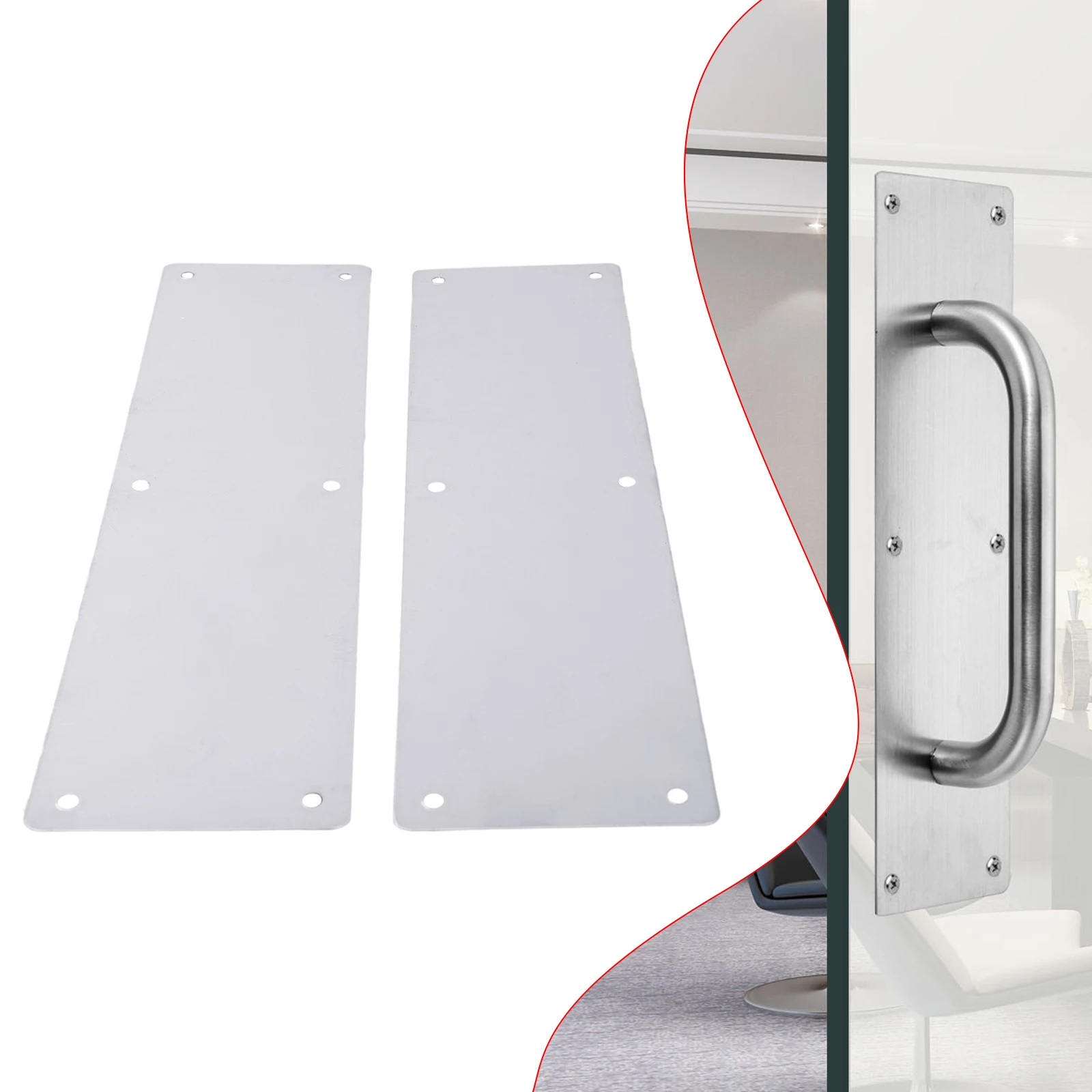 Hardware Door Kick Plate Without Word Plate Door Sign Interior Or Exterior Kick Plate Silver Door Protection Brand New