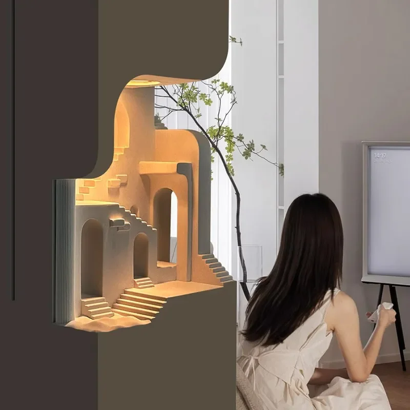 Recessed Gypsum Wall Lamp LED Motion Sensor Night Light for Stair Corner Step Lighting Modern Minimalist Indoor Atmosphere