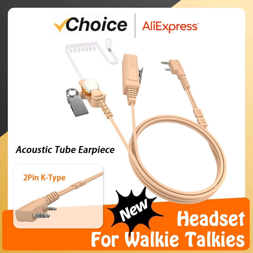 

Walkie Talkie DM-32 Earpiece Acoustic UV-32 Headset 2Pin K Type For Baofeng DM-1701 UV-K5 UV-K6 Kenwood TH-D7 Radio Accessories