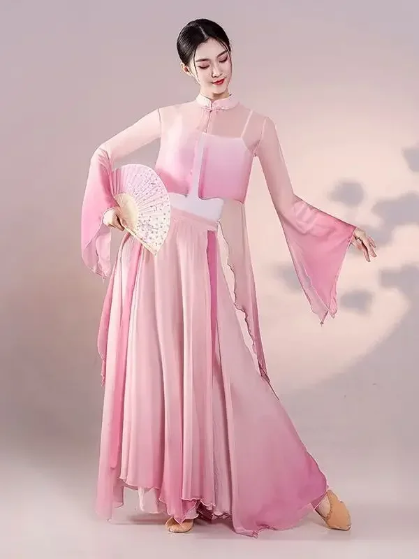 

Conjunto traje baile clásico para mujer, vestido gasa estilo antiguo chino, elegante espíritu hadas, ropa actu