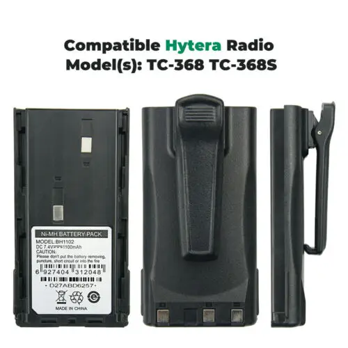 NEW 7.4v 1100mAh Ni-MH Battery Pack BH1102 for Radio Walkie Talkie HYT/Hytera TC-368 TC-368S Two Way Radio