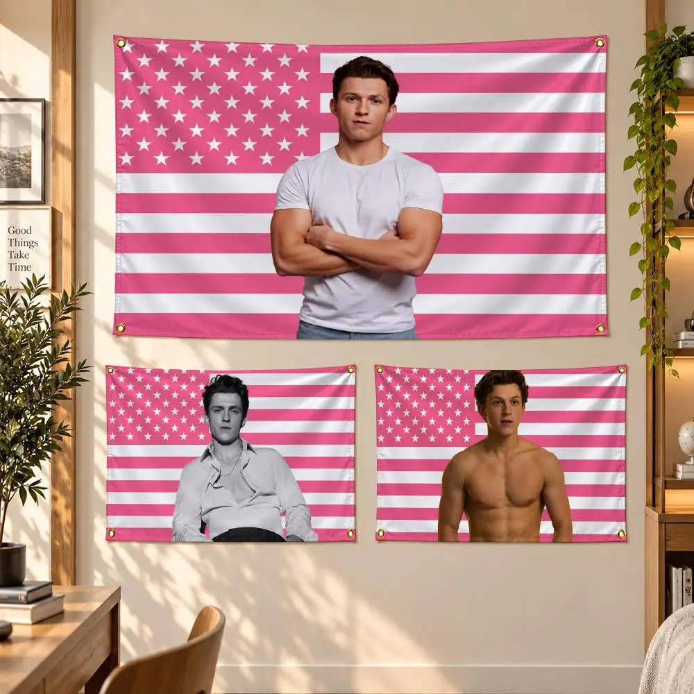 Actor Popular T-Tom Holland Flags Banner Decor for Bedroom,Garden,Party,Club,Gaming Room,Garage Fan Gift