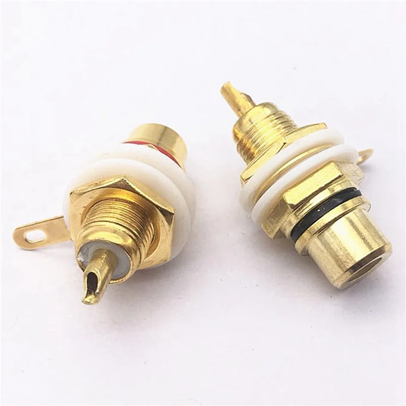 

A64K 60Pcs Gold Plated RCA Terminal Jack Plug Female Socket Chassis Panel Connector For Amplifier Speaker