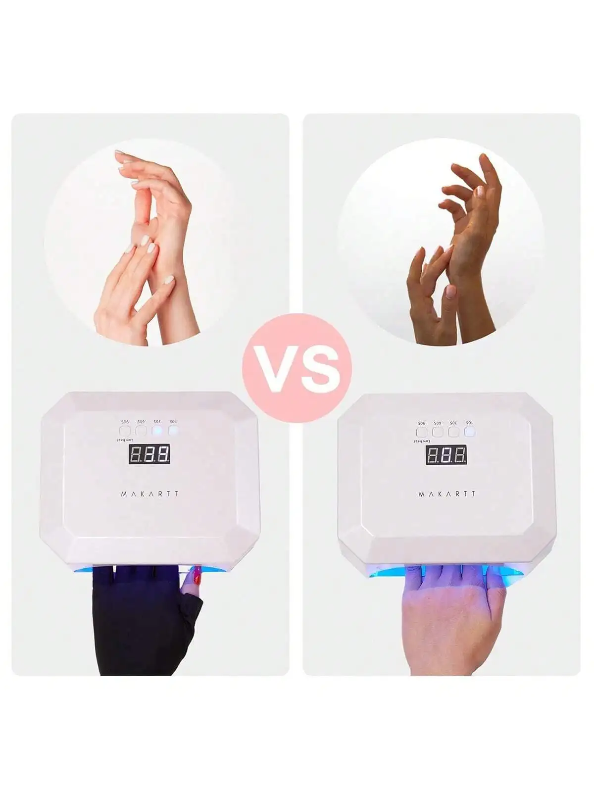 Sarung Tangan Tanpa Jari Anti-UV untuk Lampu Kuku Gel - 2 Pasang, Perlindungan Manikur, Melindungi Tangan dari Sinar UV