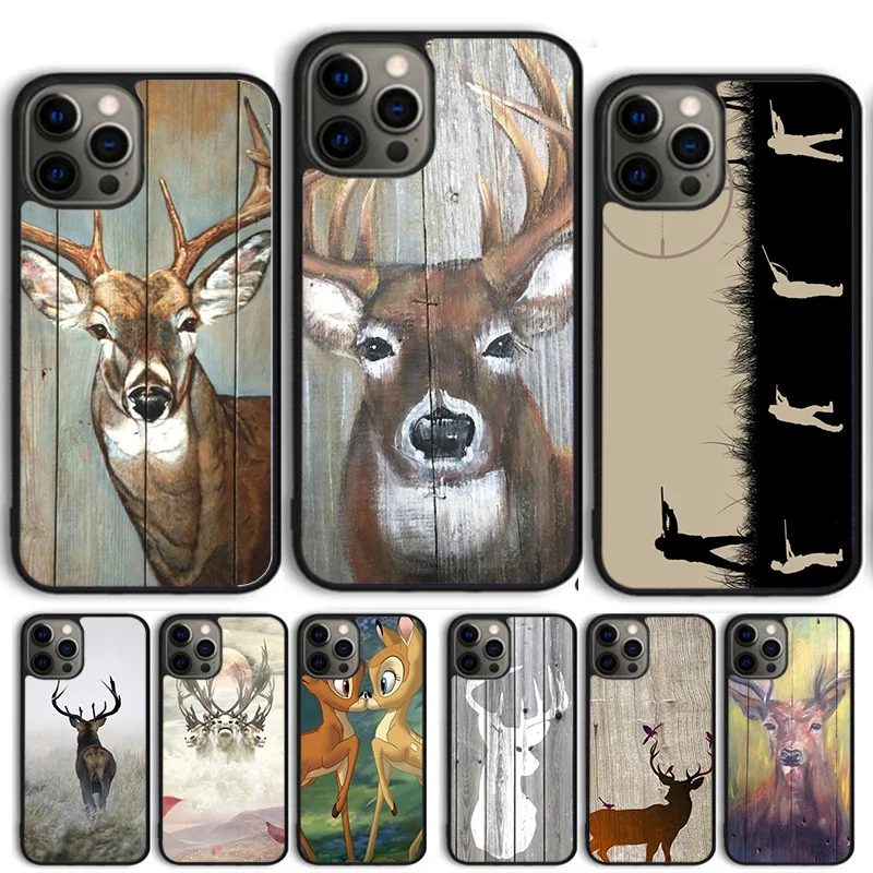 Stag Moose Reindeer Deer Dusk Phone Case Cover For iPhone 15 16 14 13 12 Pro Max mini 11 Pro Max XS XR Plus