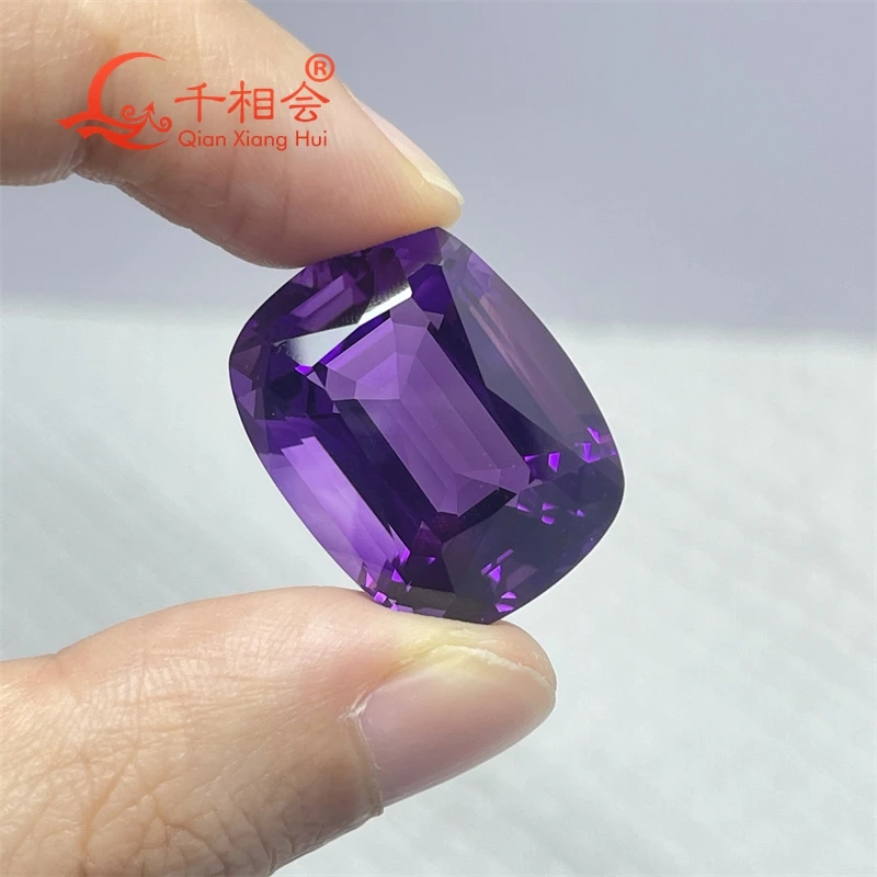 35ct Natural Amethyst Gemstone Long Cushion Shape Millennium Cut Loose Stone for Jewelry Making with GRC Certification