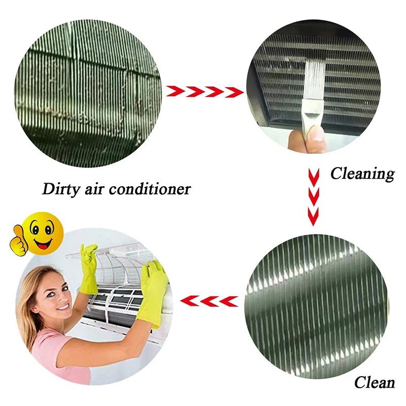 Air Conditioner Fin Cleaning Comb Stainless Steel Condenser Radiator Fin Brush Cleaner Repair Tool Coil Comb Household Cleaning view 5