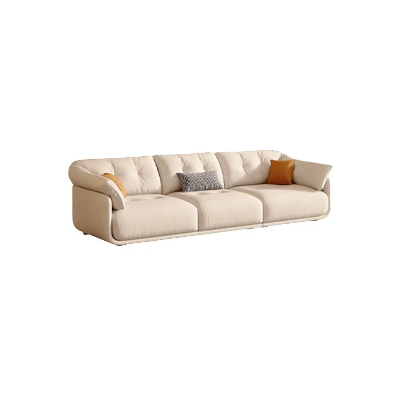 

French style, cream style, cloud, household, sofa, technology, fabric, living room, straight row, small apartment