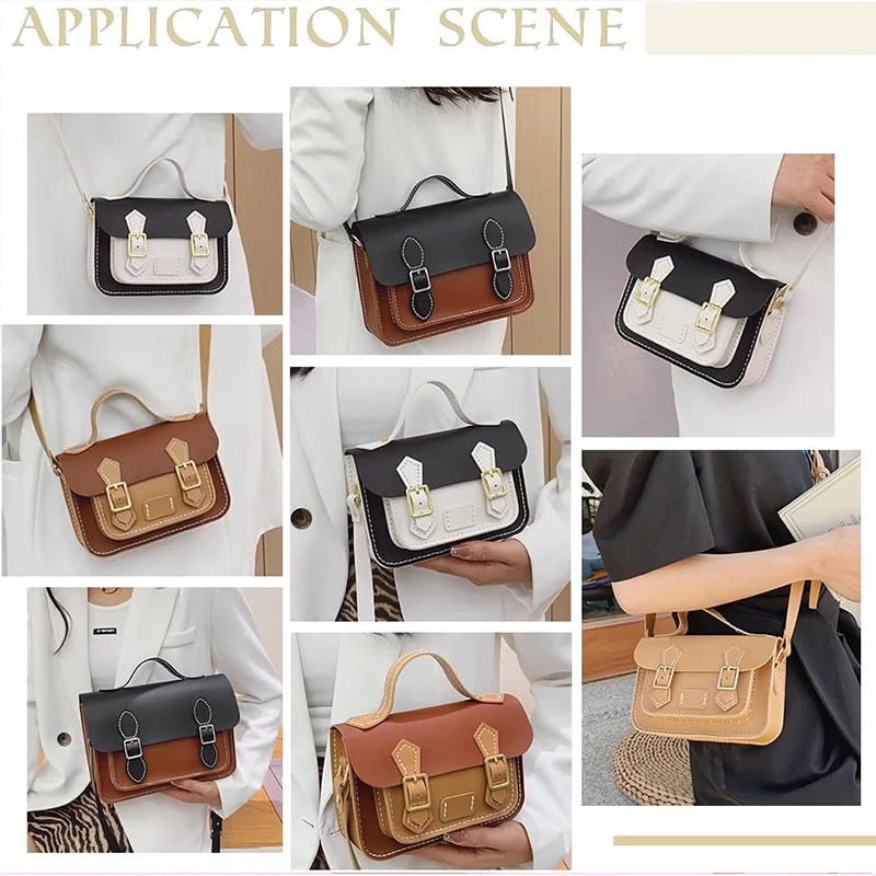 DIY Cambridge Bag Making Kit PU Leather Shoulder Bag Sewing Set  Handmade Satchel Handbag Semi-Finished Women Handicraft Gift