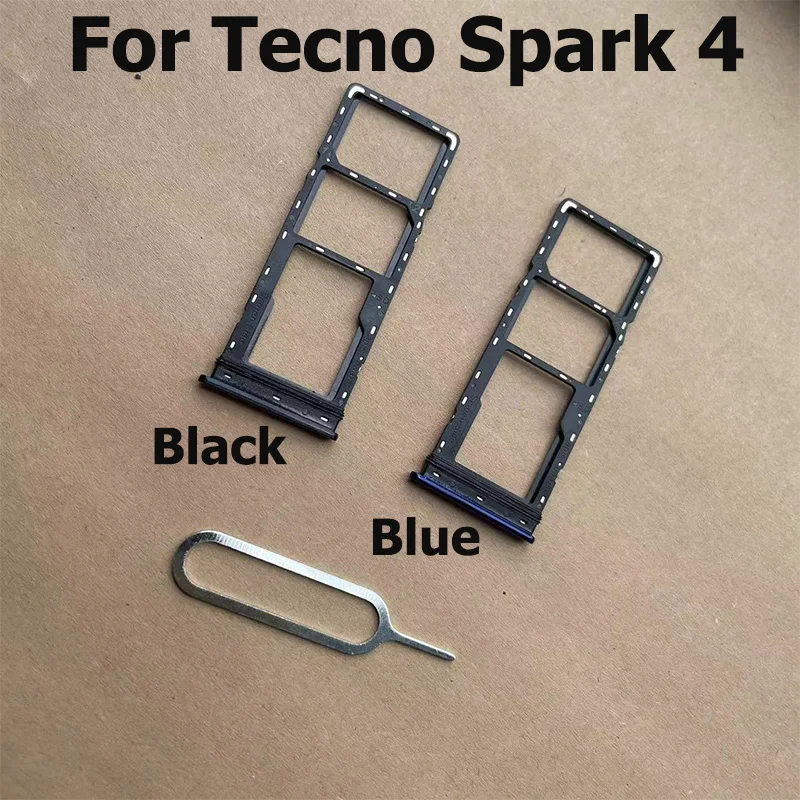 New For Tecno Spark 4 Sim Card Tray Slot Holder Socket Adapter Connector Repair Parts Replacement