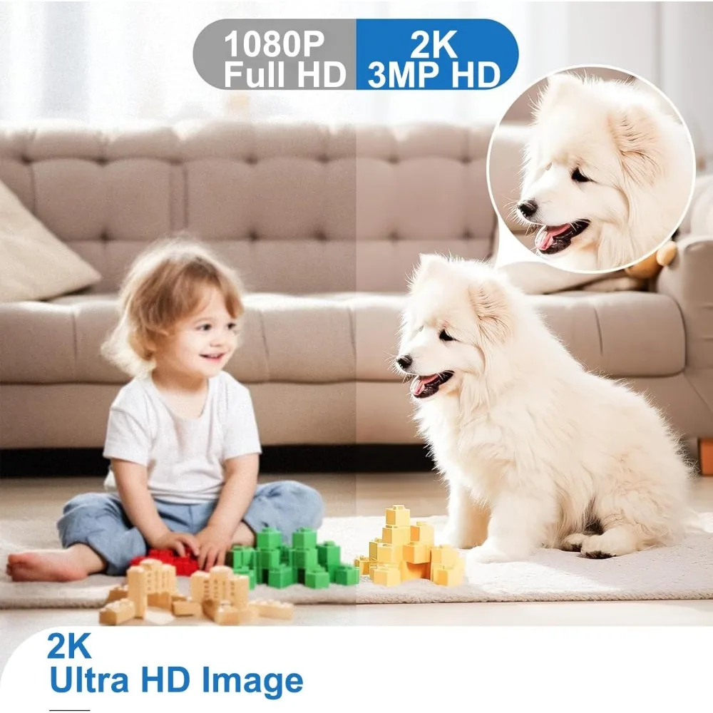 كاميرا أمان داخلية قابلة للإمالة، كاميرات داخلية 5G&2.4G واي فاي لاسلكية لأمن المنزل، كاميرا للأطفال/الحيوانات الأليفة/الكلاب/القطط مع تطبيق الهاتف،