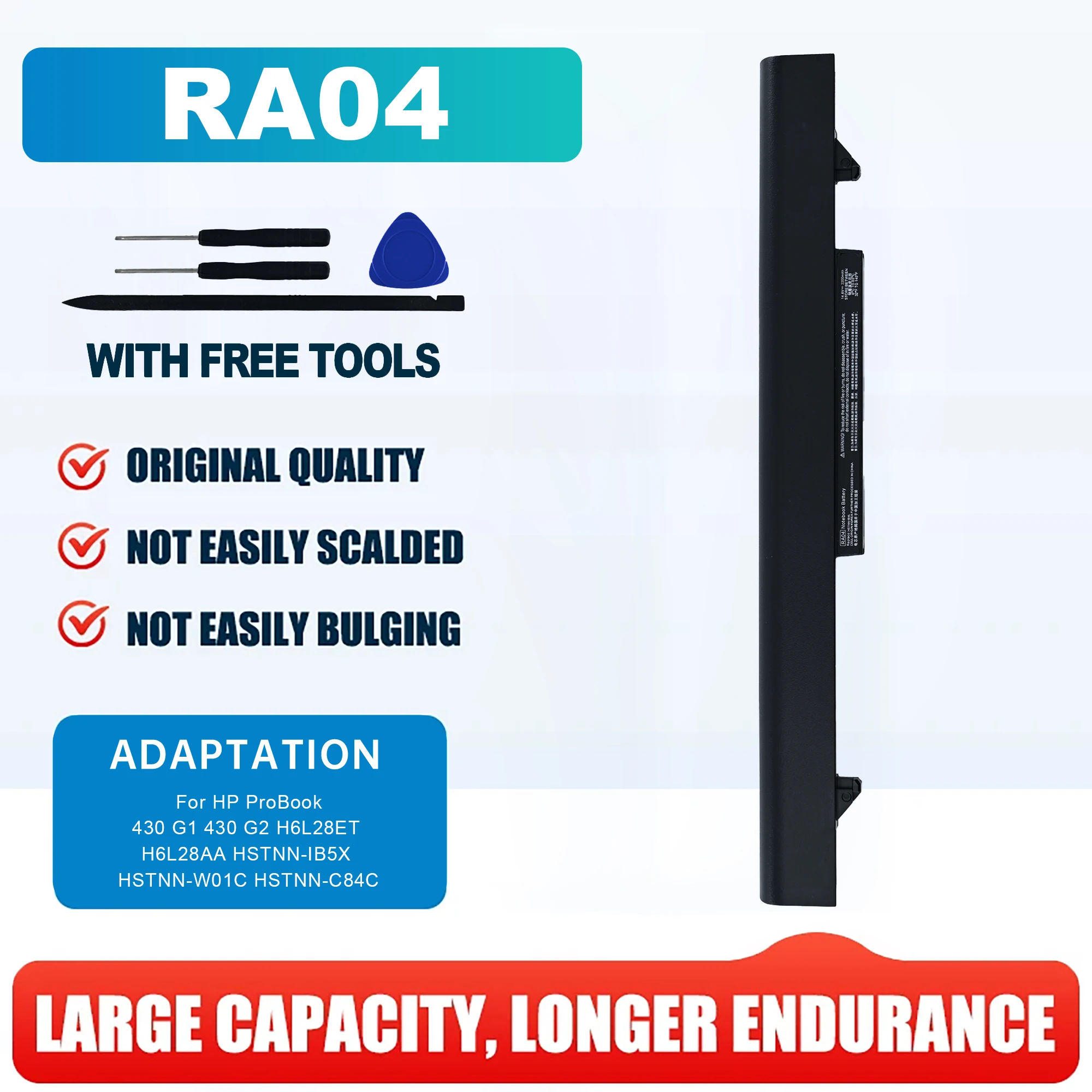 RA04 Laptop Battery For HP ProBook 430 G1 G2 HSTNN-IB4L H6L28ET H6L28AA HSTNN-IB5X HSTNN-W01C HSTNN-C84C
