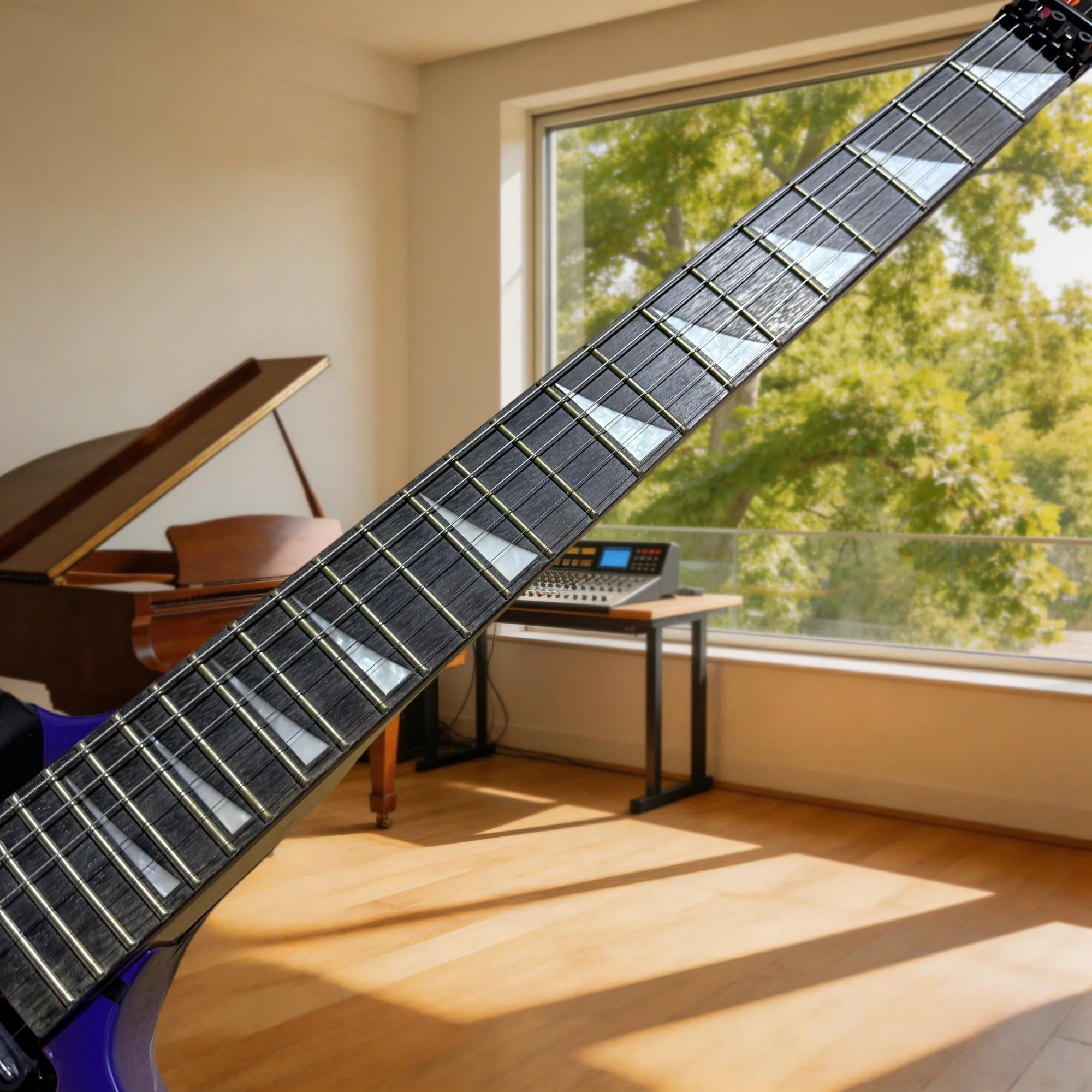 Purple Tiger Electric Guitar  ESP 80s Hard Rock Neck Single-Coil  Bridge Humbucker 22-Fret Rosewood Fingerboard view 3