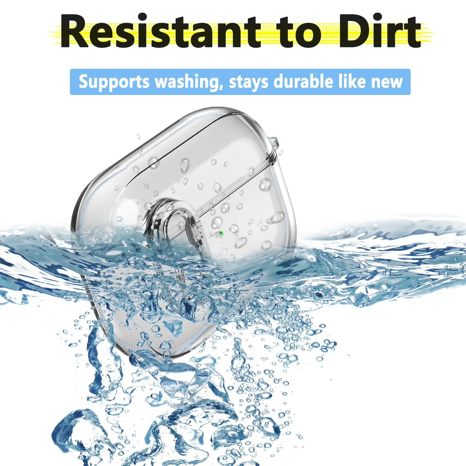 Bloqueio seguro para airpods pro 2a geração caso macio tpu capa protetora à prova de choque com mosquetão & kit de limpeza para airpods 4