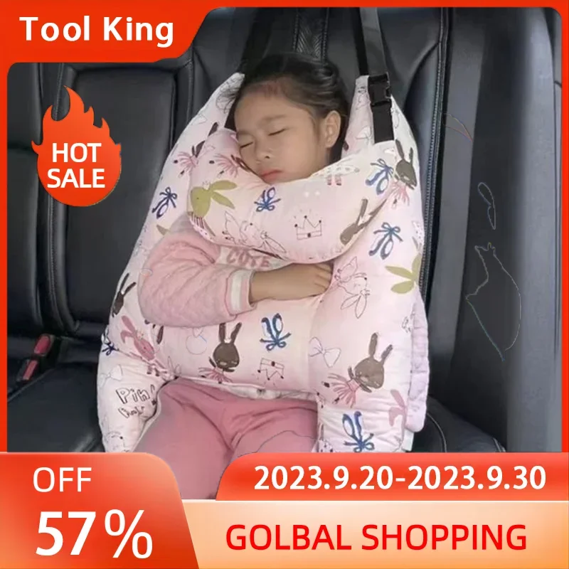 H Shape - Cute Animal Pattern Baby Car Head Support Travel Pillow Cushion Car Seat Child Neck Support, Child Safety Neck Pillow