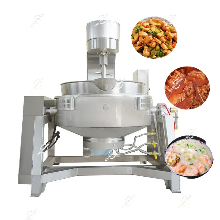 Automatic Industrial Gravy Paste Sauce Cook And Mix Cooking Mixer Machine With Lid