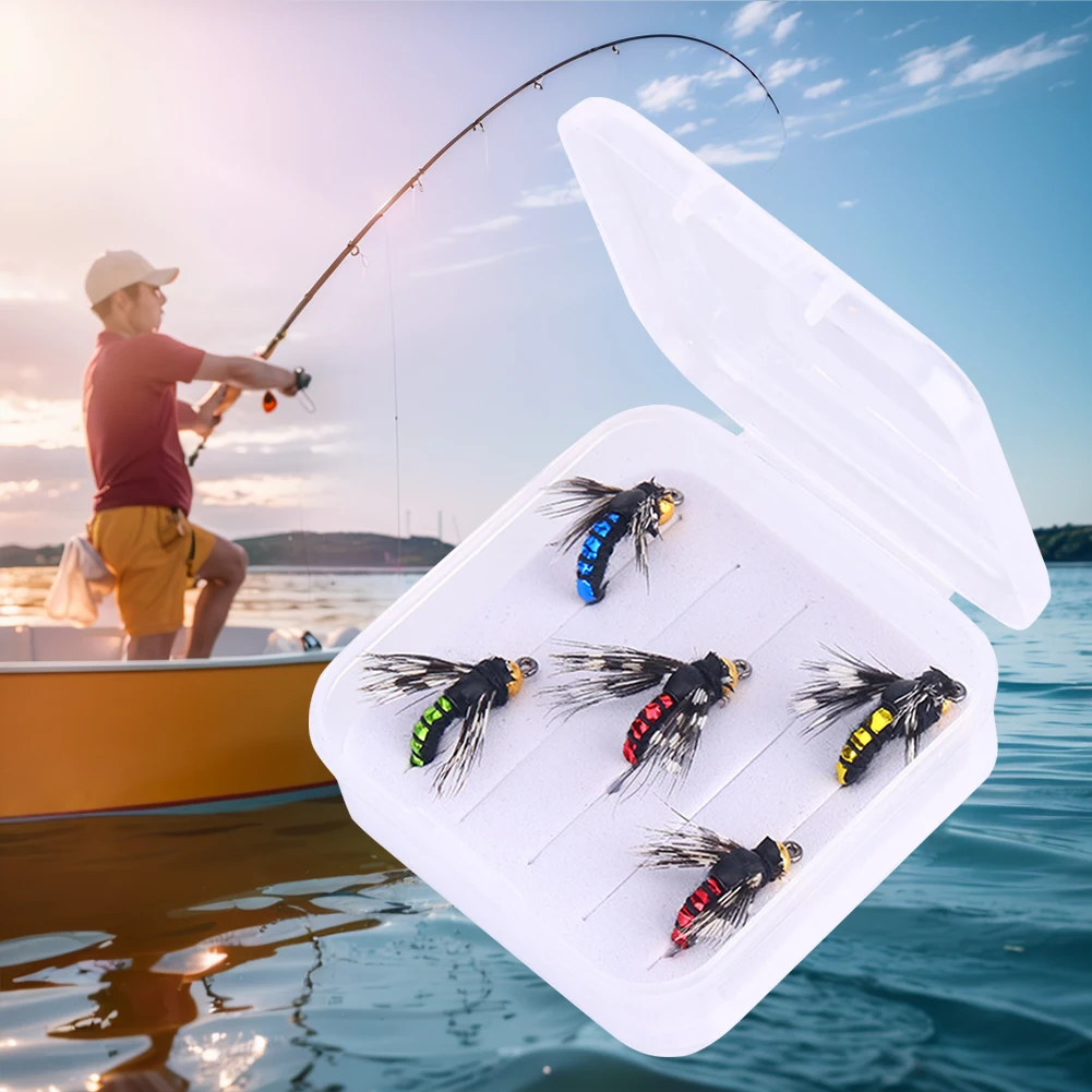 5/10Pcs Fly Insects Lures Fly Fishing Lures Fly Bait Hooks Imitation Insects Fly Bait Bionic Fly Bait for Trout Bass Salmon