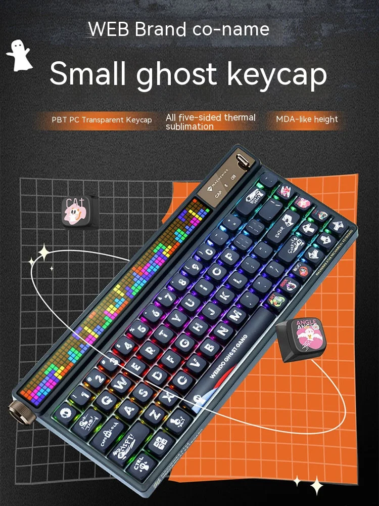 Imagem -03 - Teclado Mecânico Kt68 Exame sem Fio Tela Inteligente Personalizada Gelo Transparente Ttc Rápido Prata v2 358 Terceiro Modo