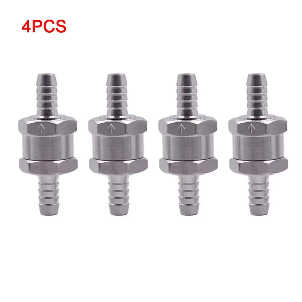 

4PCS 6/8/10/12mm Aluminium Alloy Fuel Non Return Check Valve Petrol Diesel Water Fuel Line One Way Universal