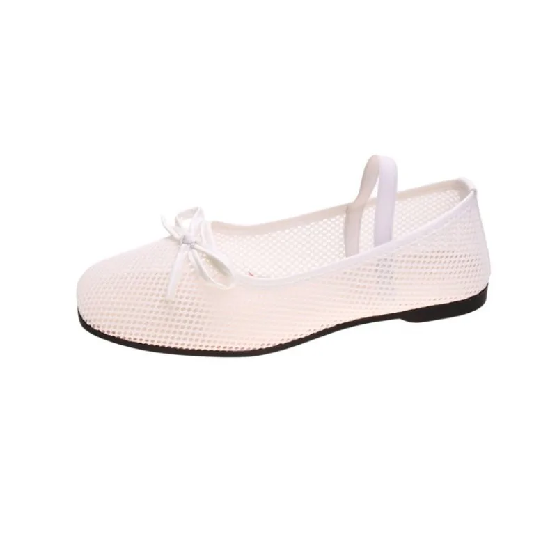 Retro Knot Hollow Out Mary Jane Shoes Soft Bottom Breathable Mesh Single Shoes Korean Style Flat Heel Round Toe view 5