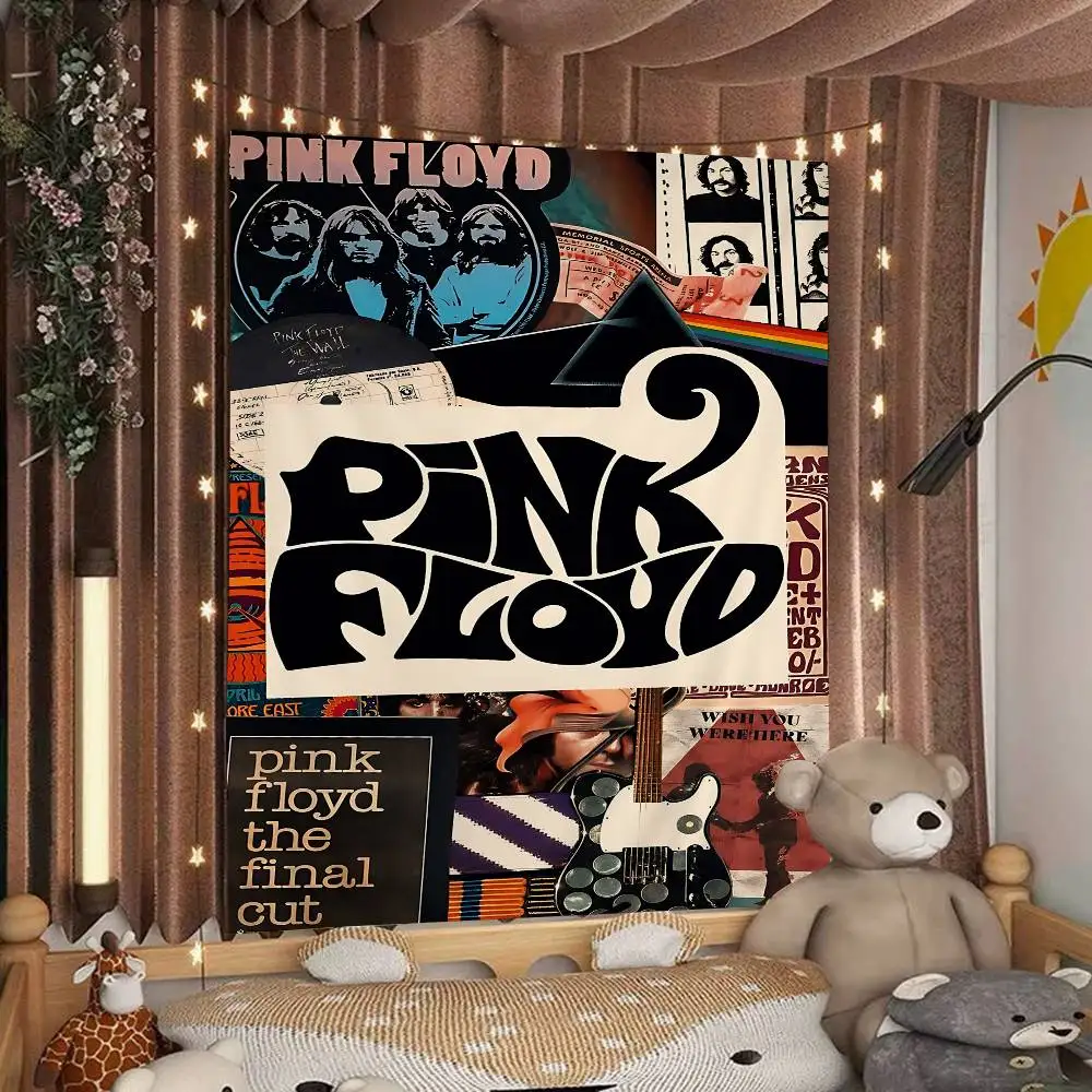 Rock Band P-PinK F-Floyd DIY Wandteppich Hippie Blume Wandteppiche Wohnheim Dekor Wand Kunst Dekor