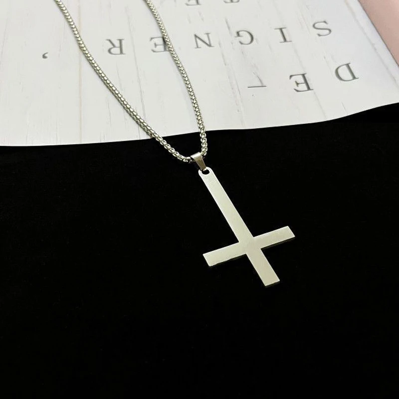 Cross Pendant Necklace Men Fashion Jewelry Chain Boy EDC Gadgets Lovers Gifts For Male Female Women Girls