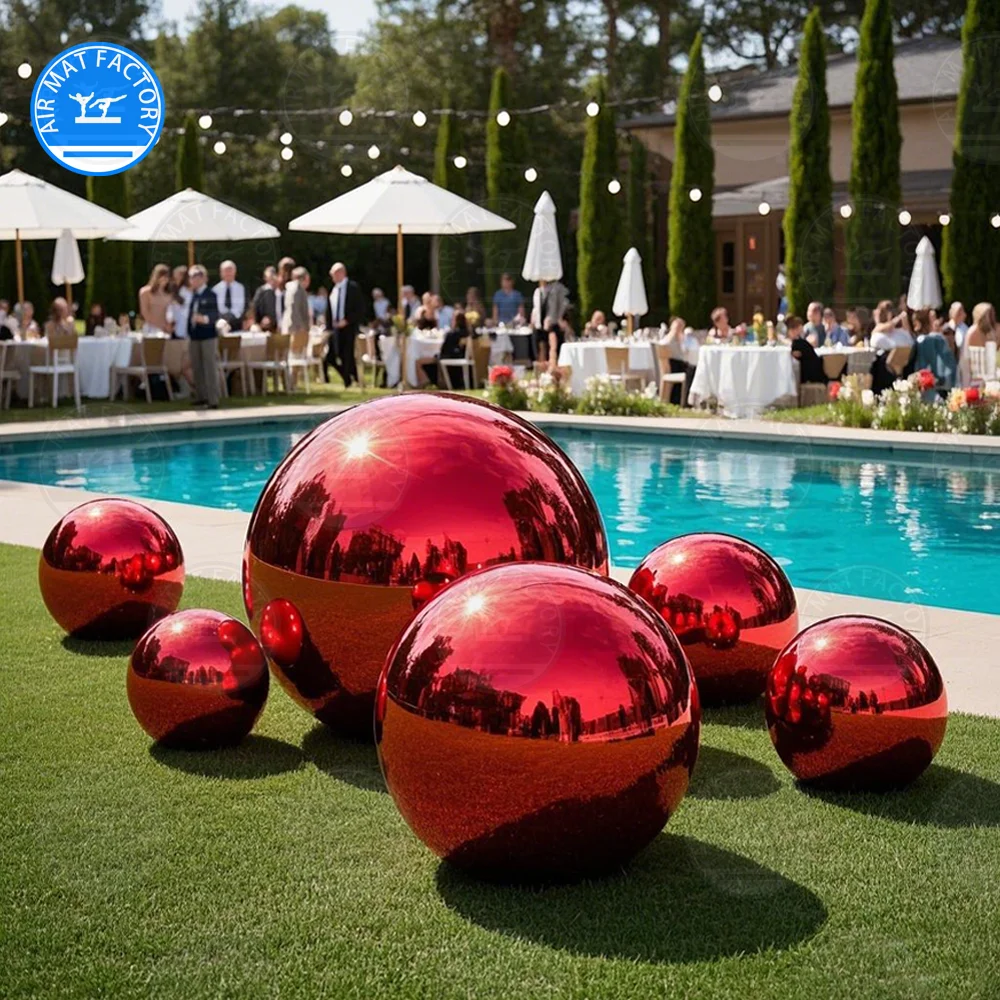 In stock at US warehouse! Inflatable mirror ball set, durable floating ball, gold, silver and red, suitable for disco parties, w