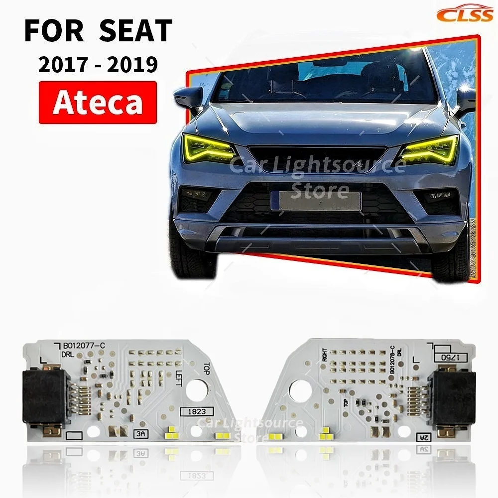 

Желтые светодиодные платы DRL Angel Eyes для SEAT Ateca 5FP Cupra 17-19, модуль дневных ходовых огней для автомобильных фар, 575941475