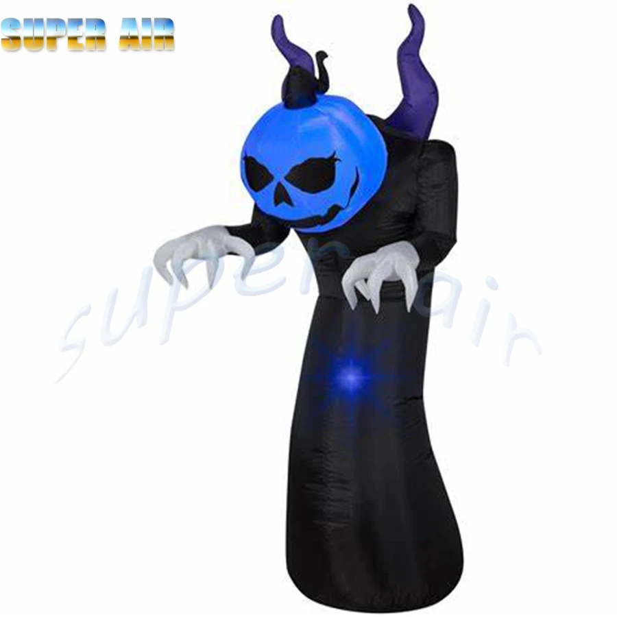 Scary inflatable Halloween ghost with pumpkin head for Halloween party decoration