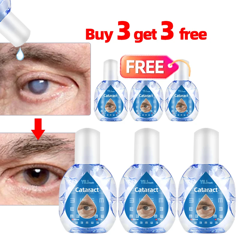 

6Pcs Cataract Removal Eye Drops Eyesight Improvement Relief Dry Eyes Blurred Vision Glaucoma Presbyopia Treatment Medicine