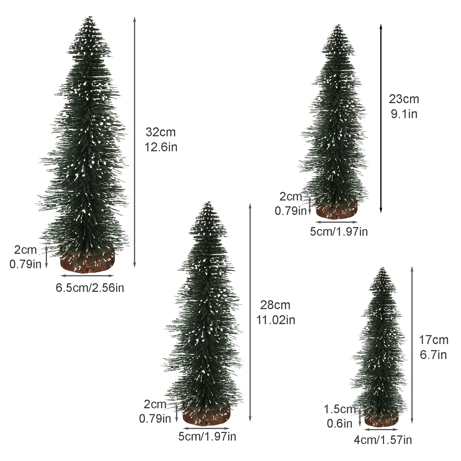 

ZK40 Mini Christmas Tree Christmas Decoration Flocking Sticky White Pagoda Small Tree Cedar Tree - Green