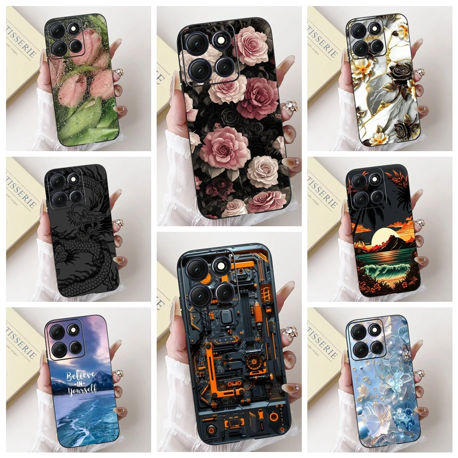 Para Motorola Moto G86 Power Case Popular Flower Space suave negro silicona TPU Funda para Moto G86 Power 2025 parachoques G86Power Case