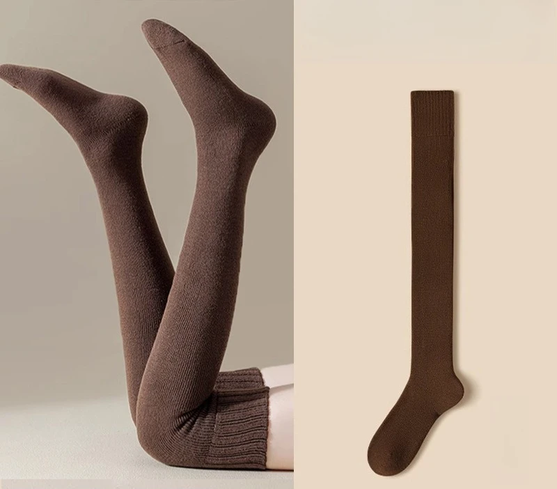 Calzini da donna autunno spugna invernale velluto addensato caldo ginocchio lungo tubo ginocchiere calze autoreggenti calze autoreggenti