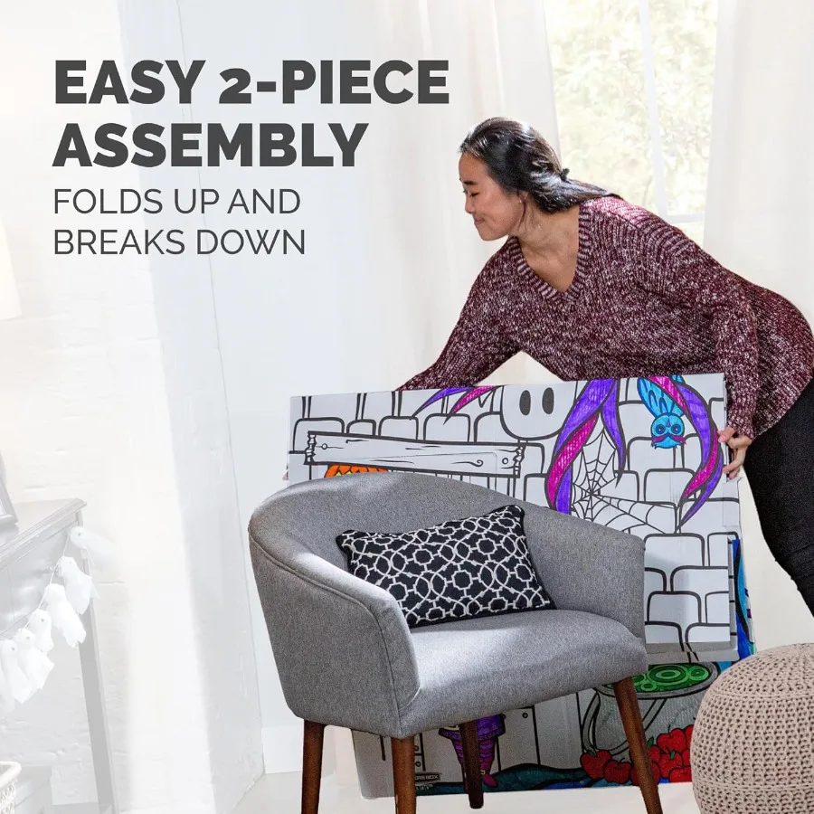 유니콘 플레이하우스의 플레이 컬러에서 은행가 상자 카드보드 플레이하우스 및 가족을 위한 실물 크기 공예 활동