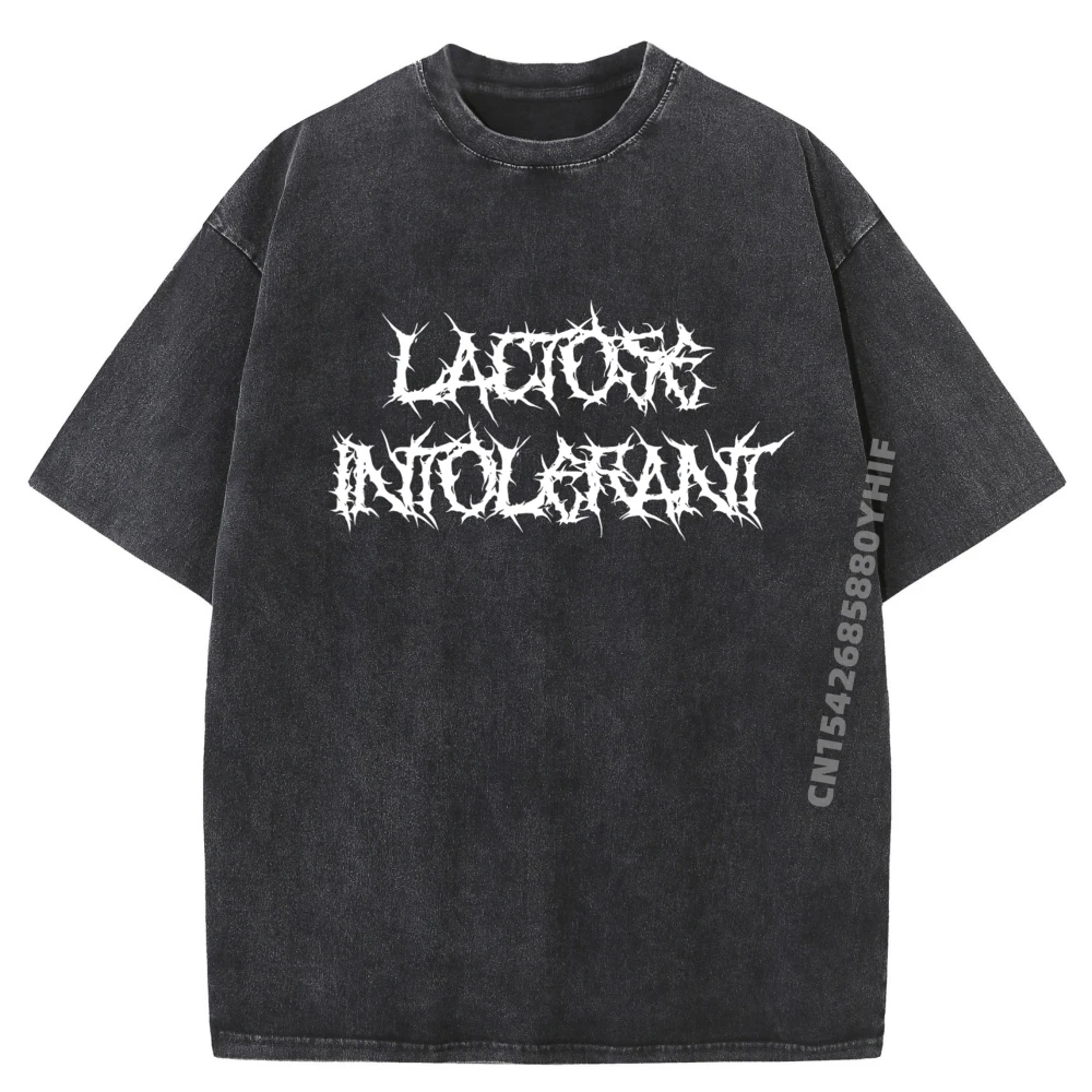 

Lactose Intolerant Big And Tall Graphic T Shirts Mens Oversized Washed Short Sleeve T-Shirt Chinese Style