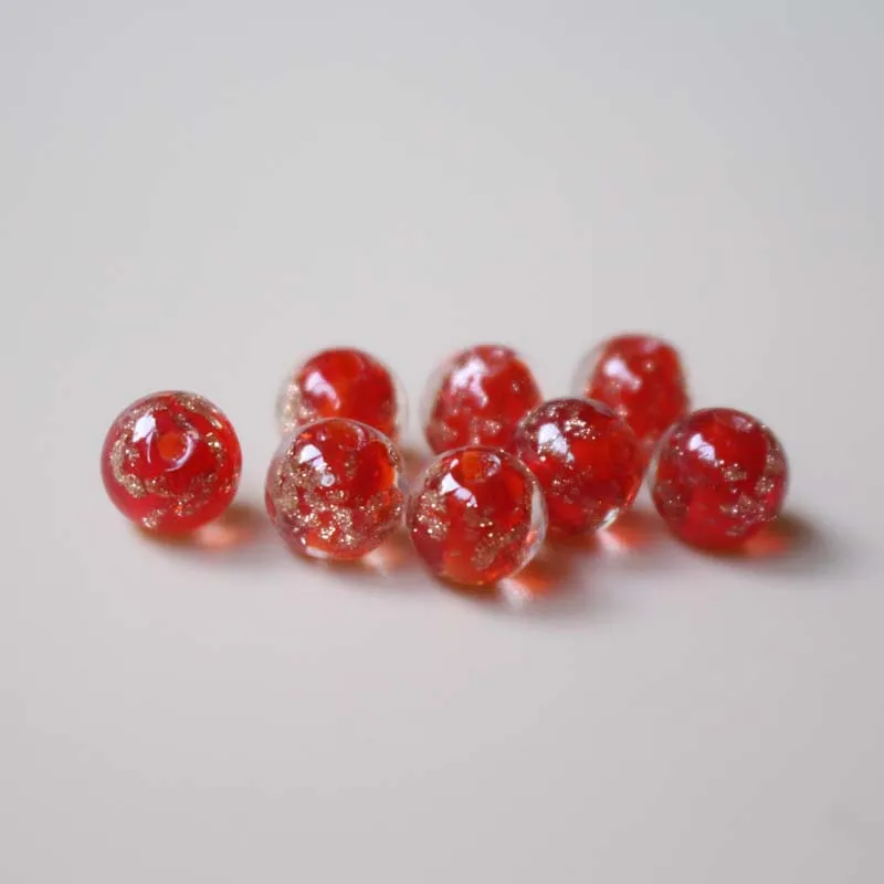 20pcs 8mm Lampwork Glass Beads Round Simply Shinning Sand Multi-color for Bracelet earring necklace Jewelry making Dropshipping