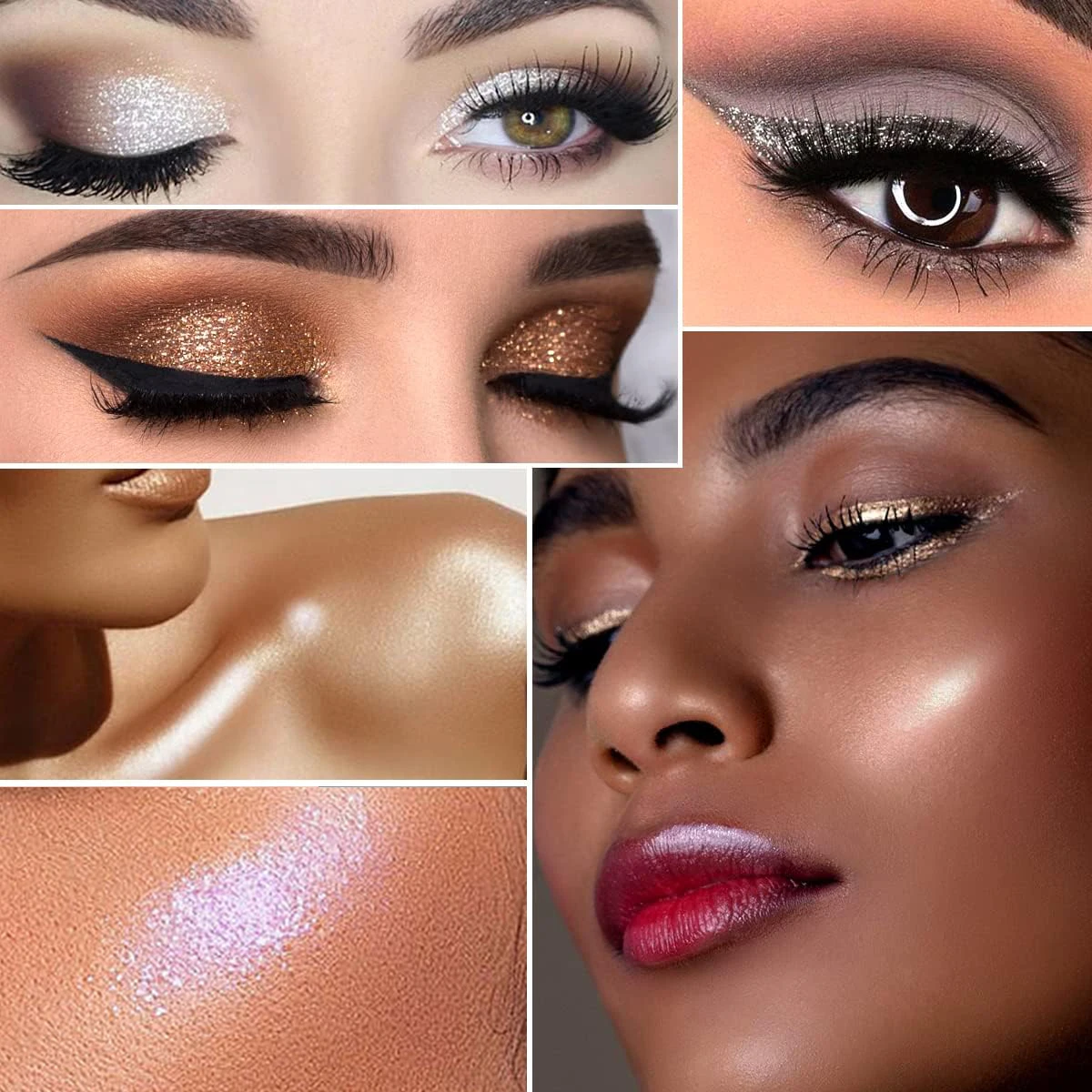 Evidenzia ombretto liquido perlato, illumina, impermeabile, durevole, ombretto liquido monocromatico scintillante