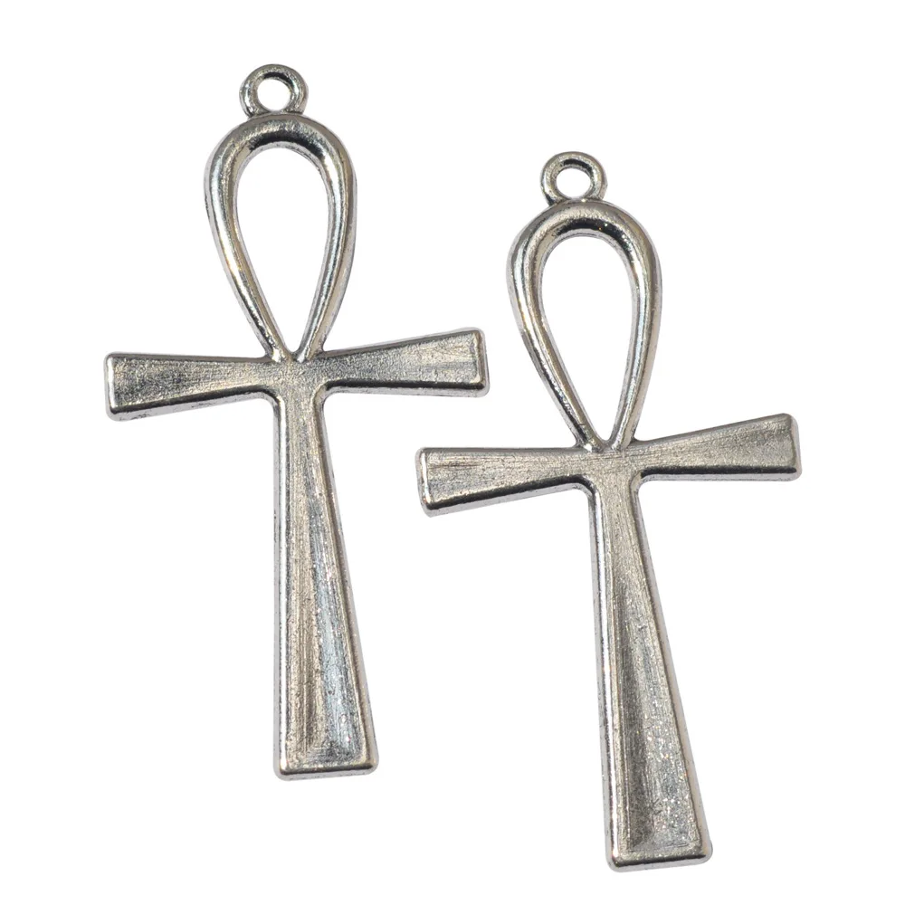 5 قطعة السحر الصليب المصري عنخ الحياة رمز 55x29 مللي متر التبتية البرونزية الفضة اللون المعلقات العتيقة الذهب صنع Craft بها بنفسك الحرف اليدوية