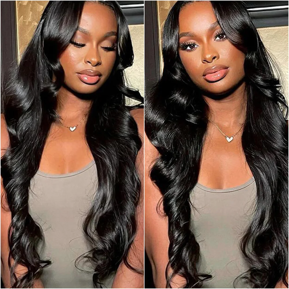 

13x6 Body Wave HD Transparent Lace Front Human Hair Wig 28 38 Inch Pre Plucked 5x5 200 Density Glueless Brazilian Wigs for Women