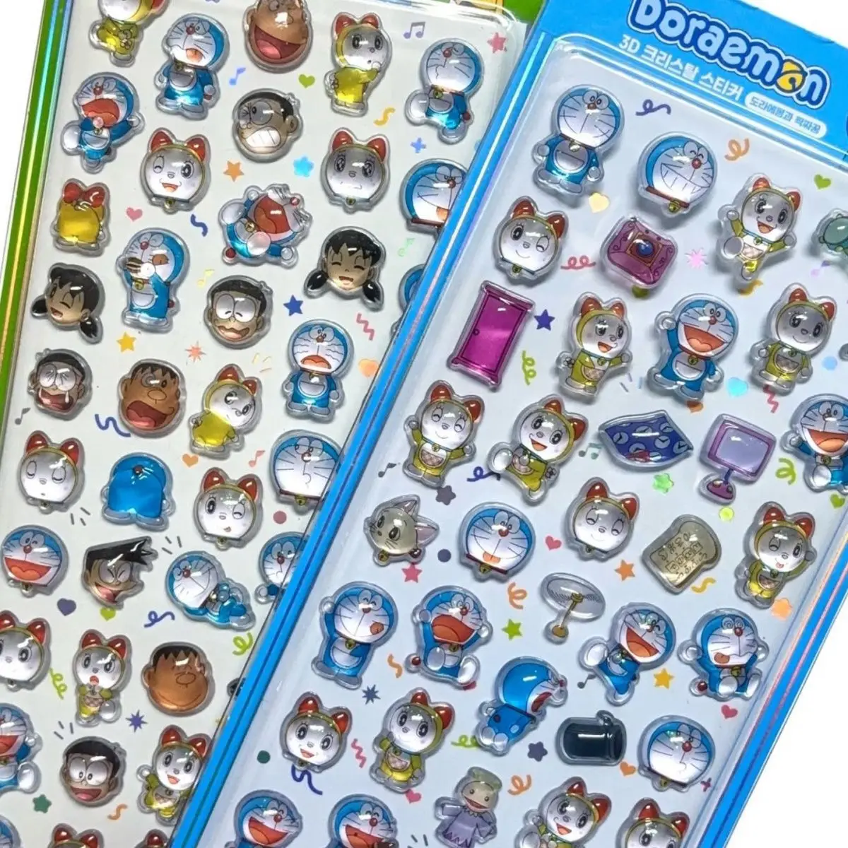 

Doraemon Robot Cat 3D Relief Stickers Big Bear Shizuka Kofu Crystal Solid 3D Crystal Stickers Y2k Fashion Toys Anime Frind