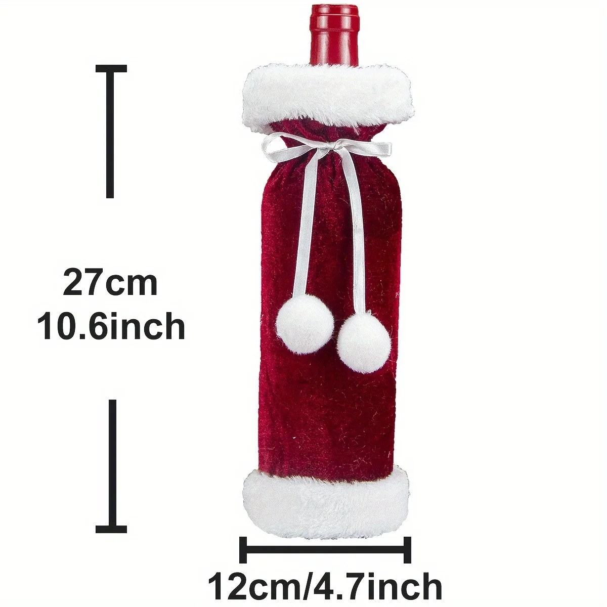 4pcs/1pc Christmas Wine Bottle Covers with Santa Hats,Tableware for Dining Room Decor, Holiday Table wine bottle cover wine bags