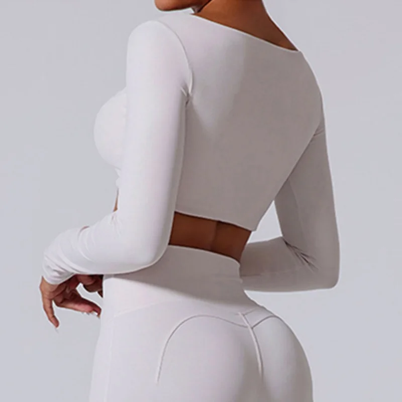 Cloud Hide Sexy Yoga Shirts for Girls Fitness Sport T-Shirt Women Long Sleeve Blouse Gym Top Winter Running Workout Sportswear
