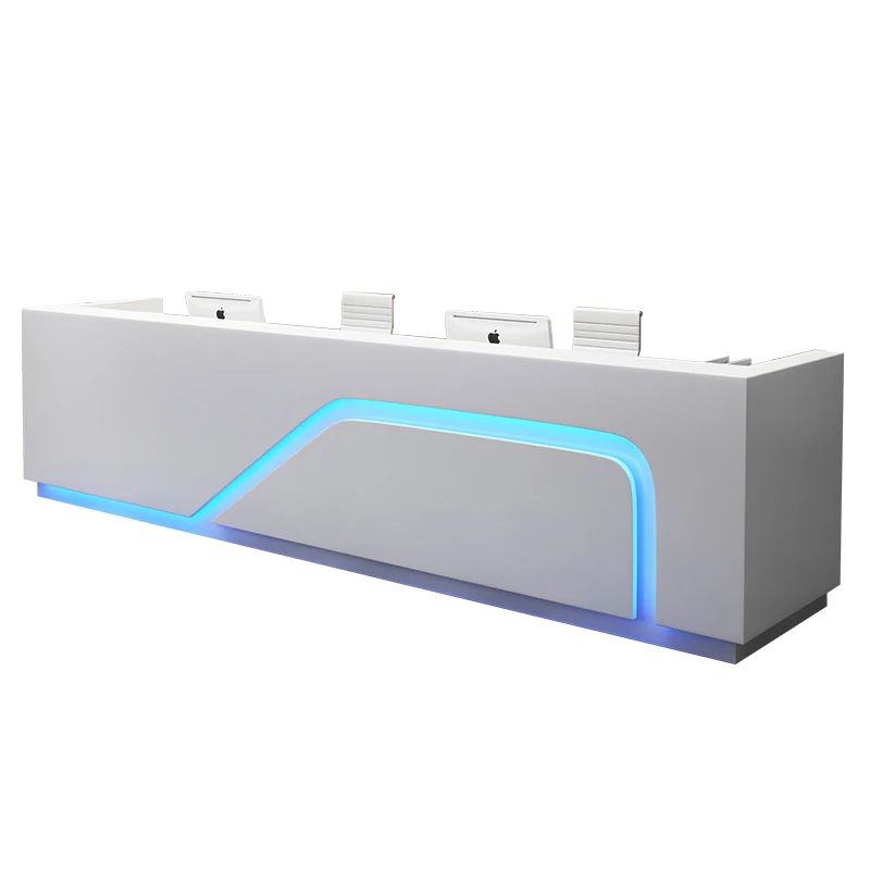 Simple and modern office desk, reception desk, service desk, cash register, creative bar counter