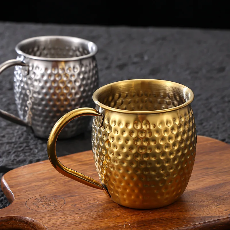 

Vintage Hammered Texture Mug with Handle for Coffee Tea Beer Retro Style Cup